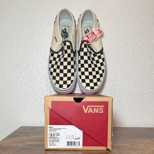 Vans Asher Checkerboard Slip-Ons, size 8, new in box
